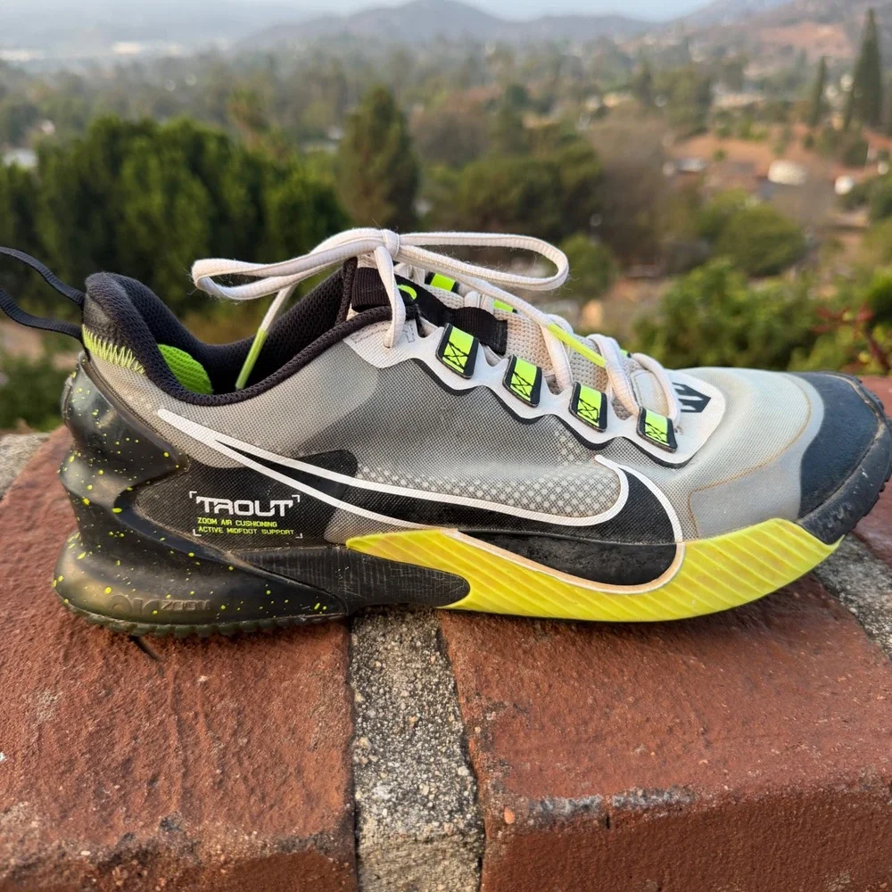 Nike Force Zoom Trout 7 Turf Baseball Shoes Grey Green CZ5916-023 Mens 10